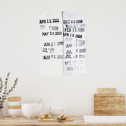 Poster bibliotheekdatumstempel (Keuken)
