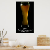 Poster bier met tekst (Keuken)