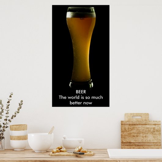 Poster bier met tekst (Keuken)