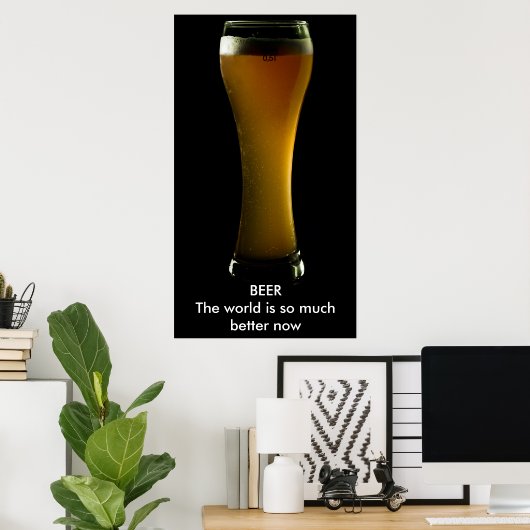 Poster bier met tekst (Thuiskantoor)