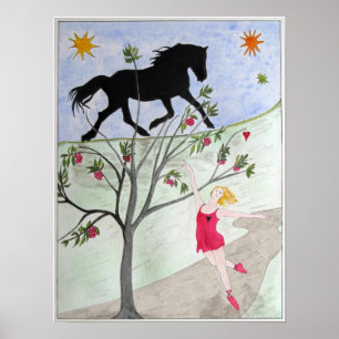 poster "Big Black Horse and a Cherry Tree"