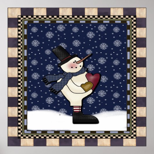 Poster - Big Heart Snowman (Voorkant)