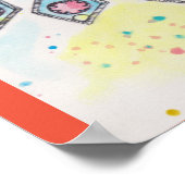 Poster Bijou kabyle aquarelle rouge (Hoek)