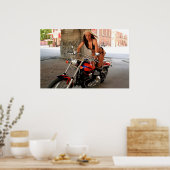 Poster Biker Babe (Keuken)