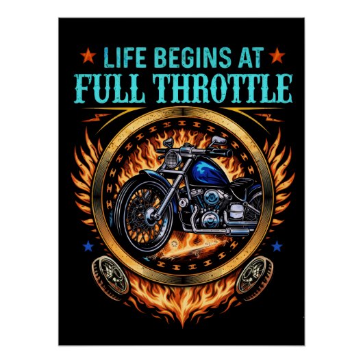 Poster Biker, het leven begint bij volle gas (Voorkant)