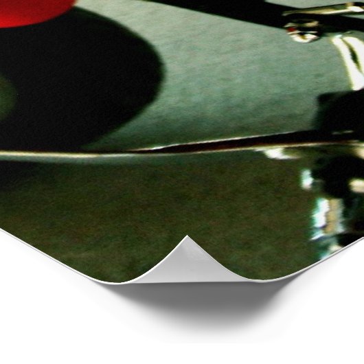 Poster: Bikini Babe op een aangepaste motorfiets Poster (Hoek)