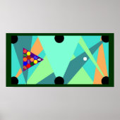POSTER BILLIARDS Pool Tabel ABSTRACT, verpakt en k (Voorkant)