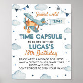 Poster "Birthday Time Capsule"-vliegtuig (Voorkant)