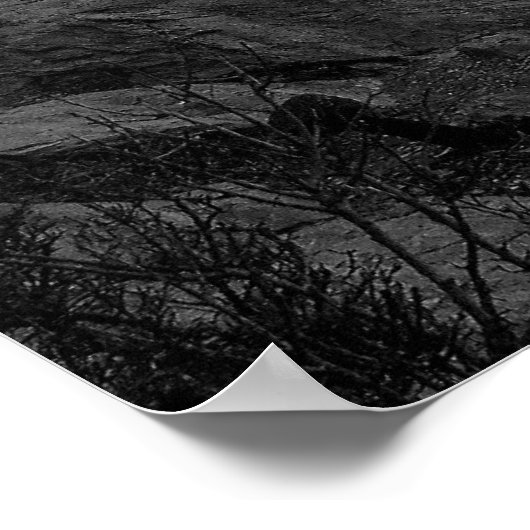 Poster Black and White Castle Hill (Hoek)