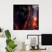 Poster Black Cat (Thuiskantoor)