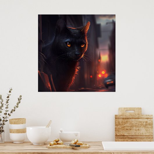 Poster Black Cat (Keuken)