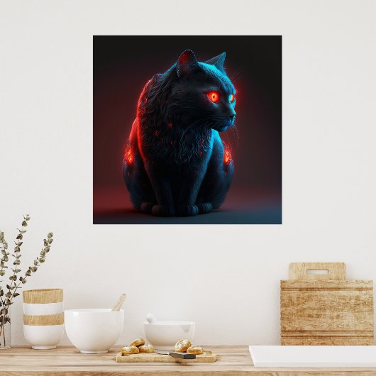Poster Black Cat (Keuken)