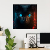Poster Black Cat (Thuiskantoor)