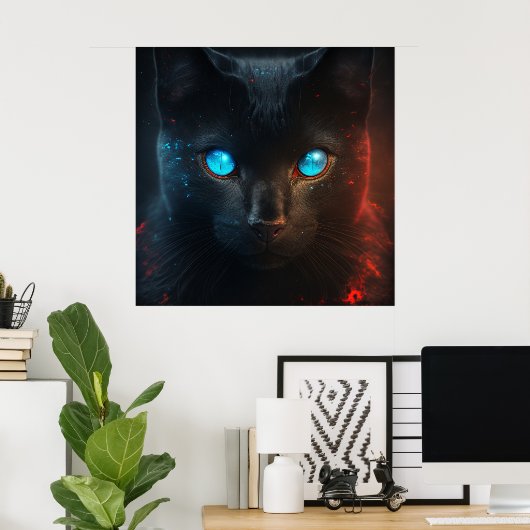 Poster Black Cat (Thuiskantoor)