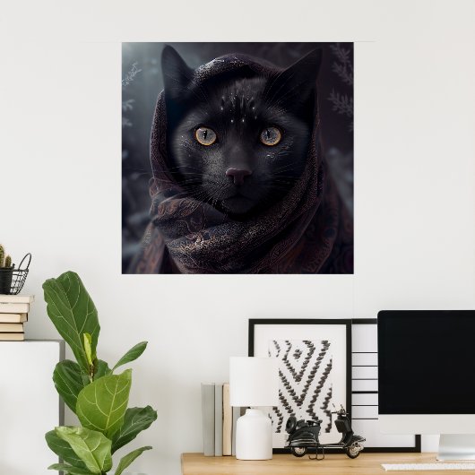 Poster Black Cat (Thuiskantoor)