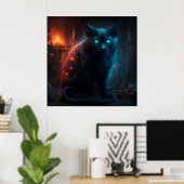 Poster Black Cat (Thuiskantoor)