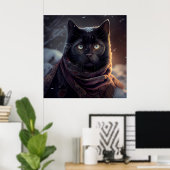 Poster Black Cat (Thuiskantoor)