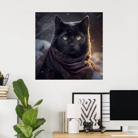 Poster Black Cat (Thuiskantoor)
