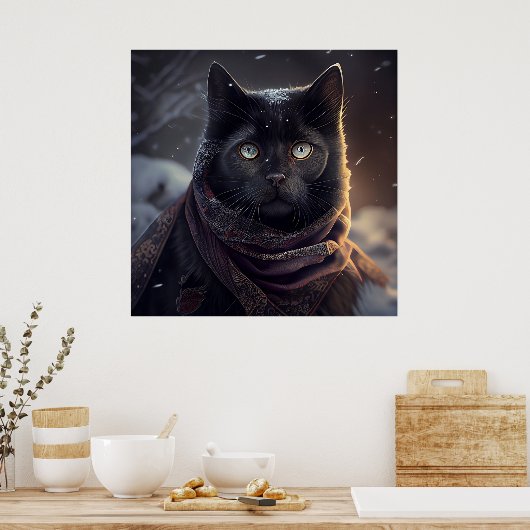 Poster Black Cat (Keuken)