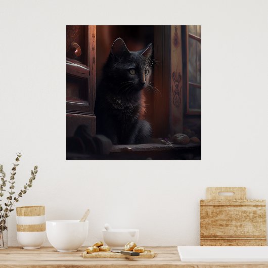 Poster Black Cat (Keuken)