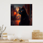 Poster Black Cat (Keuken)