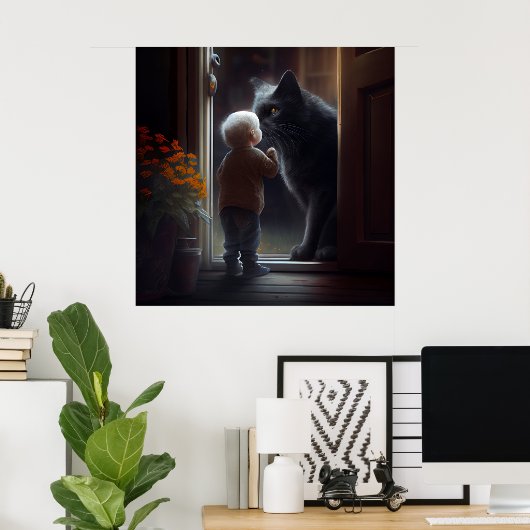 Poster Black Cat (Thuiskantoor)