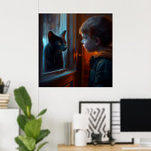 Poster Black Cat (Thuiskantoor)