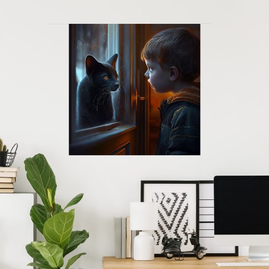 Poster Black Cat (Thuiskantoor)