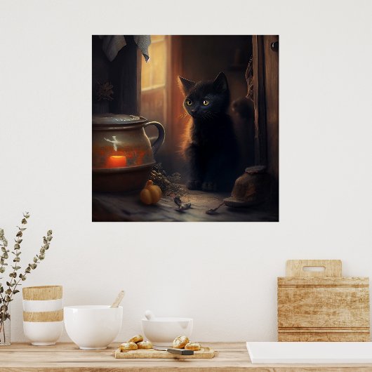 Poster Black Cat (Keuken)