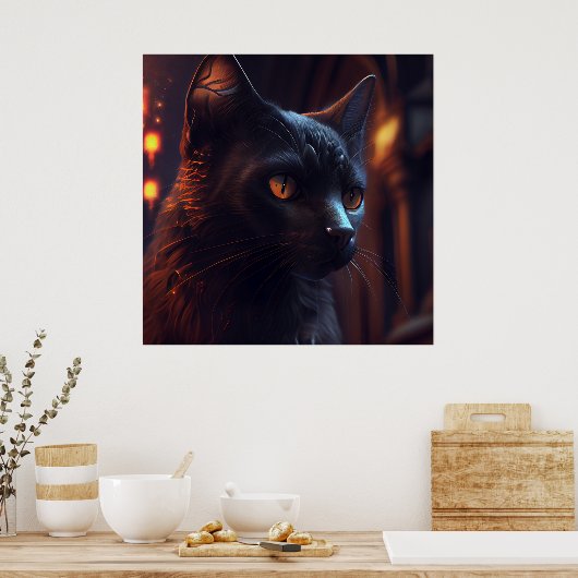 Poster Black Cat (Keuken)