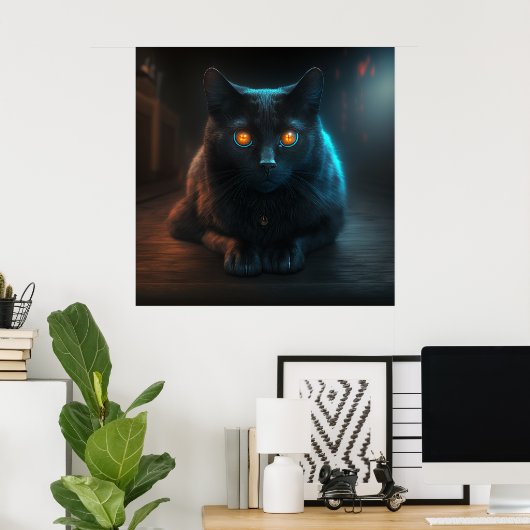 Poster Black Cat (Thuiskantoor)