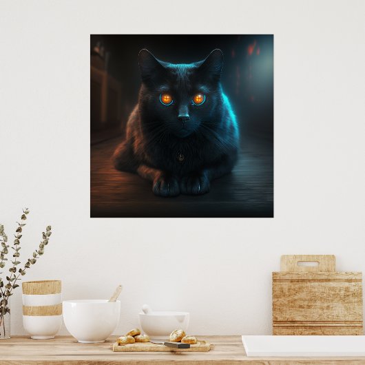 Poster Black Cat (Keuken)