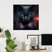 Poster Black Cat (Thuiskantoor)