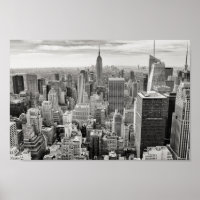 Poster Black & White New York Manhattan Skyline