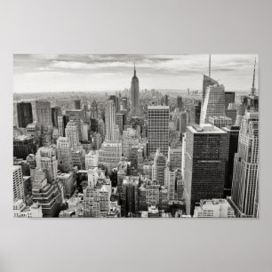 Poster Black & White New York Manhattan Skyline