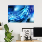 Poster-blauw Abstract Poster (Thuiskantoor)