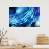 Poster-blauw Abstract Poster (Keuken)