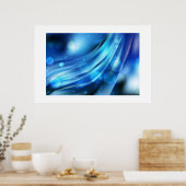 Poster-blauw Abstract Poster (Keuken)