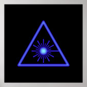 Poster blauw lasersymbool (Voorkant)