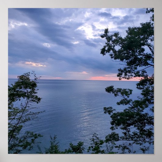 Poster blauw meer (Voorkant)