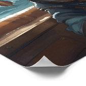 Poster - Blauw Nautische Pirate Pin-Up Meisje AI A (Hoek)