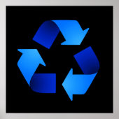 Poster blauw recyclingsymbool (Voorkant)