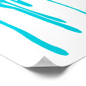 Poster Blauw uiteinde verf (Hoek)