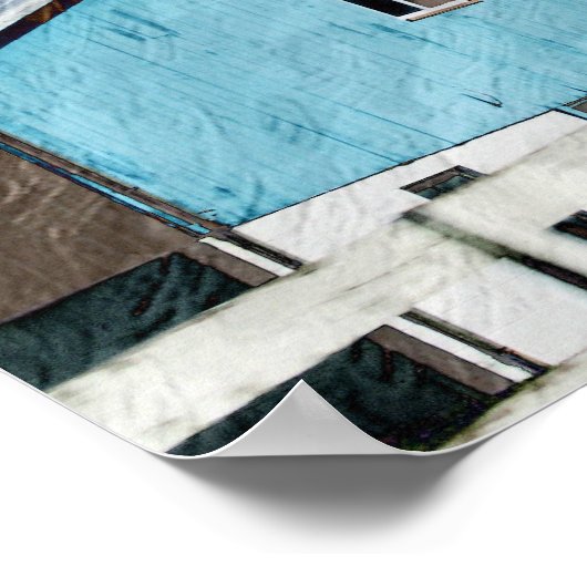 Poster Blauwe Barn (Hoek)