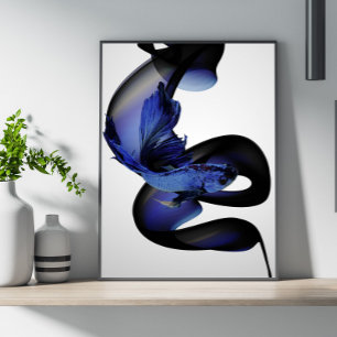 Poster blauwe betta