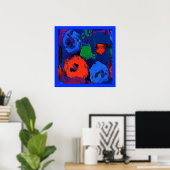 Poster blauwe bloemen (Thuiskantoor)