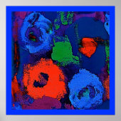 Poster blauwe bloemen (Voorkant)