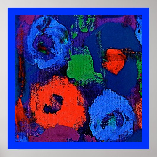 Poster blauwe bloemen (Voorkant)