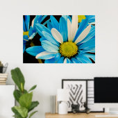 Poster blauwe bloemen (Thuiskantoor)