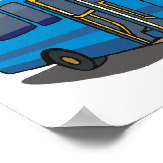 Poster blauwe bus (Hoek)